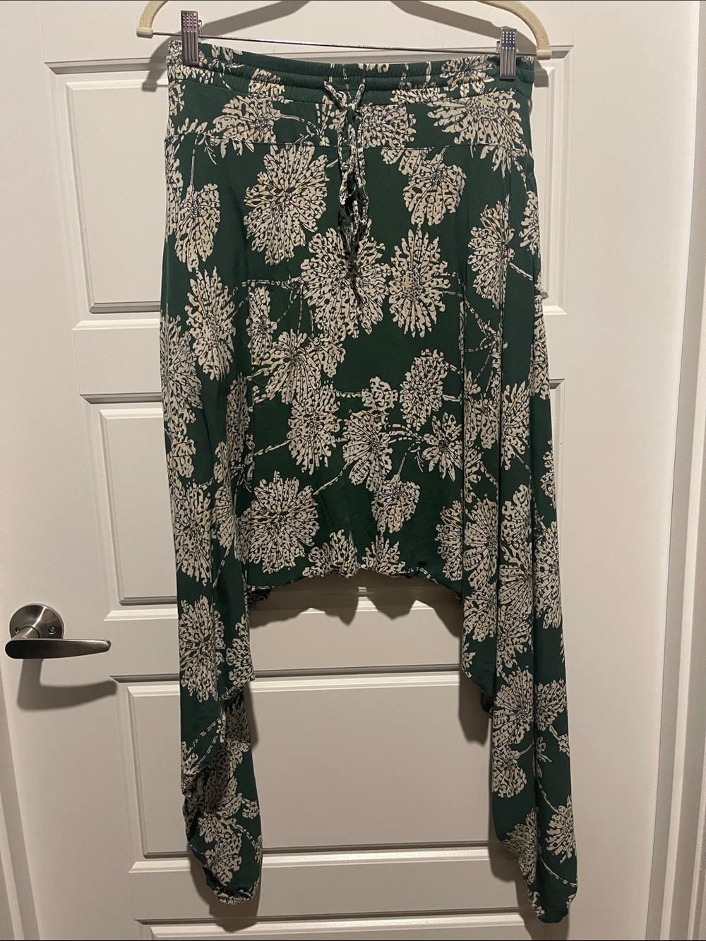 Green Floral Asymmetric Women’s harem pant